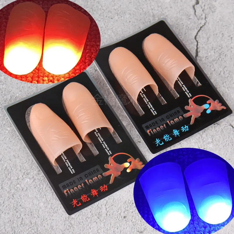 Halloween Spielzeug 2 Teile/satz Magie Daumen Licht Spielzeug Für Erwachsene Zaubertrick Requisiten Blau Licht Led Blinkende Finger Halloween Party Spielzeug Für Kinder 230613