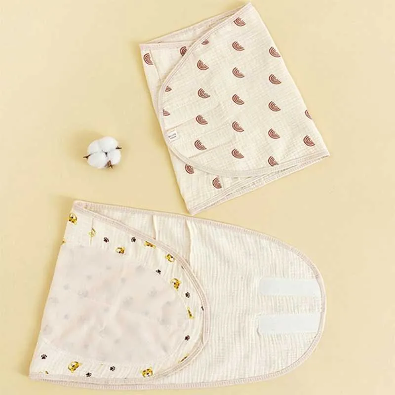 Sovsäckar bomullsduk baby swaddle filt sommar tunn anti-jump nyfödd väska mottagning för wrap