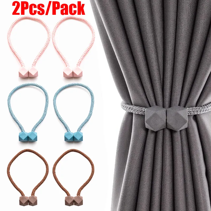 Curtain Poles 2st Magnetic Buckles Nail Free Window Screen Tiebacks Dekorativa magnet Buckle Clips Holder Home Accessories 230613