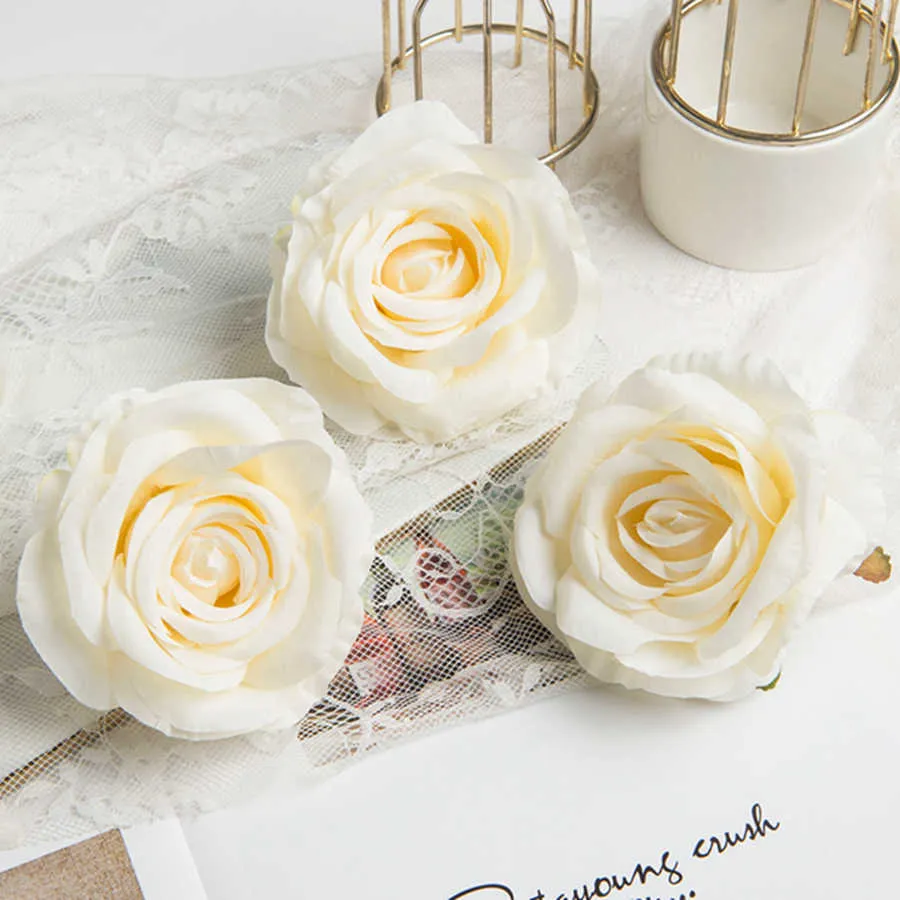 Gedroogde bloemen 100 stuks zijden rozen bruiloft vakantie benodigdheden kerstversiering diy hoofddeksels handwerk broche voor thuis kunstmatig