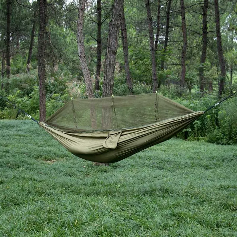 Outdoor Camping Full Automatic Quick Opening Anti Rollover Swing Hammock Furniture with Net