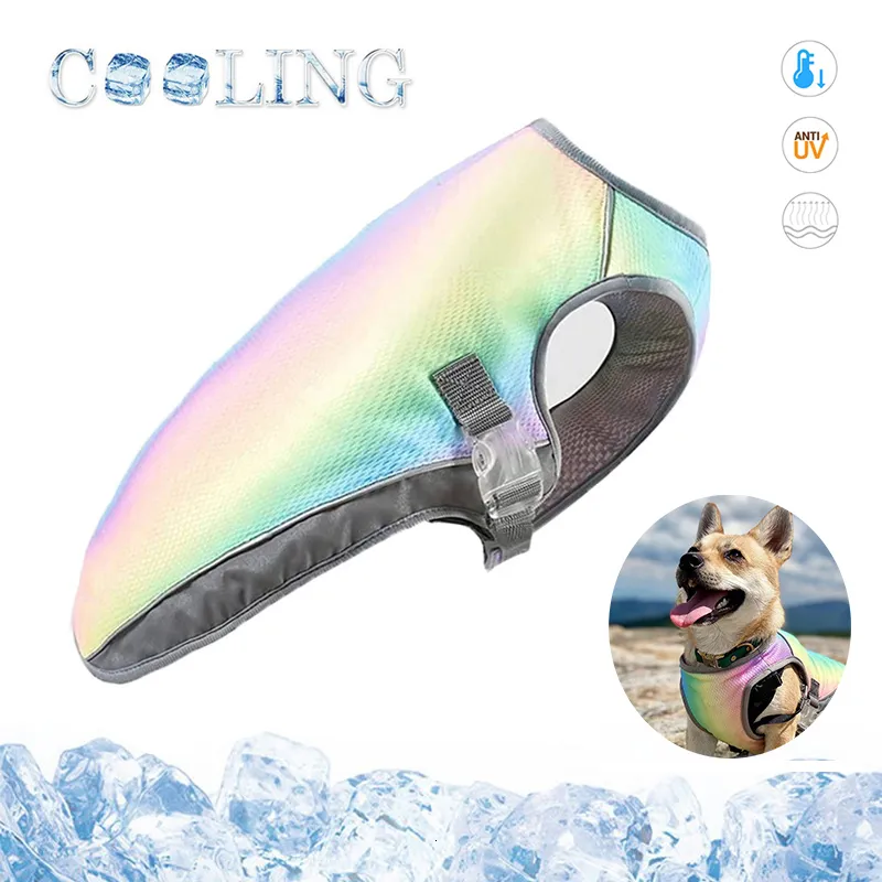 Abbigliamento per cani Summer Pet Dog Gilet di raffreddamento rapido Vestiti per cuccioli resistenti al calore Giacca arcobaleno traspirante a prova di sole per cani di taglia piccola all'aperto 230613