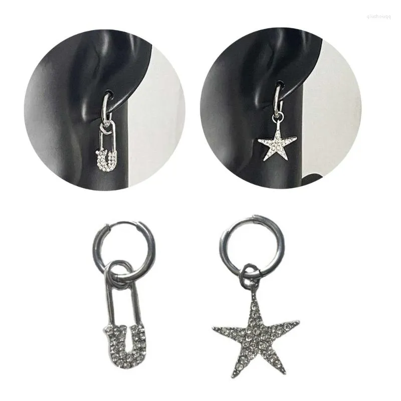 Pendant Necklaces Tiny Star Necklace Adjustable Chain Asymmetrical Earring Christmas Jewelry Birthday Gift Women Girl Teen