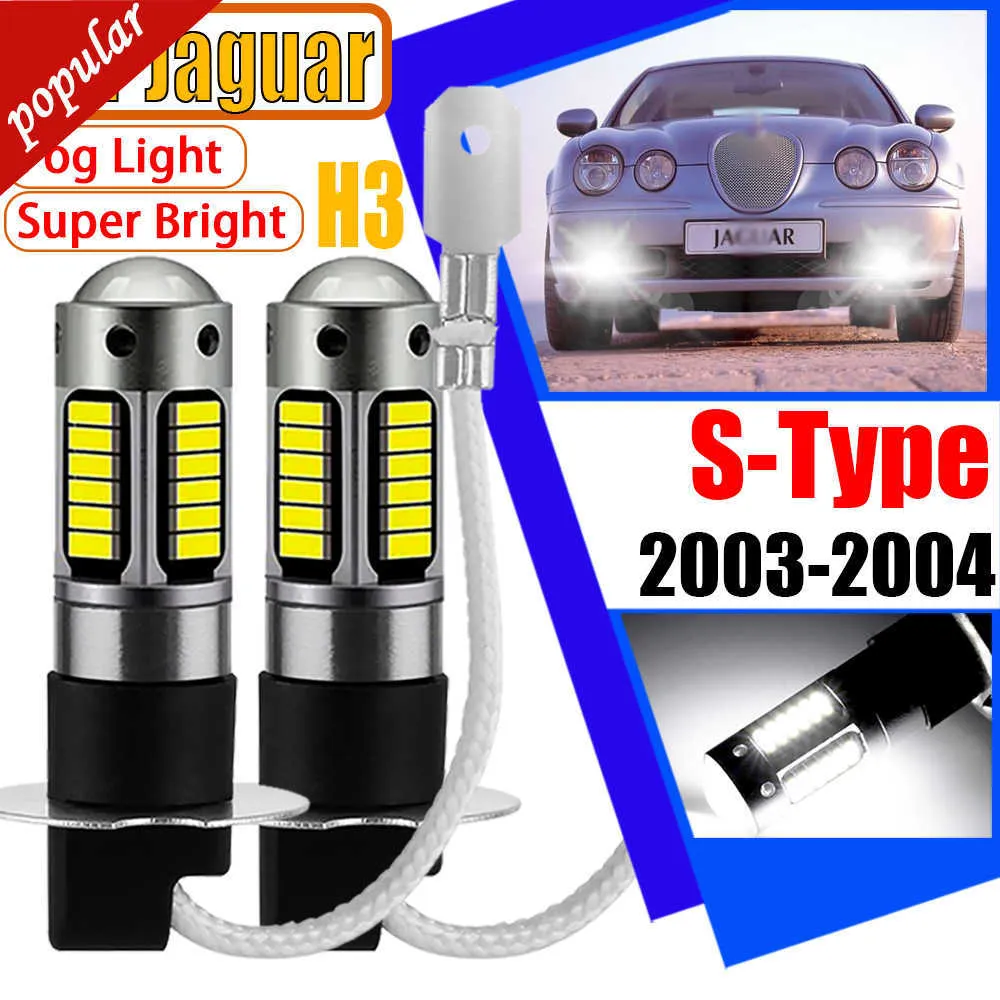 Yeni 2pcs H3 Araba Led Lambalı Canbus Hata Ücretsiz Otomatik LED Ön Far Sistesi Sinyali Açık Beyaz Ampuller Jaguar S-Tip 2003 2004
