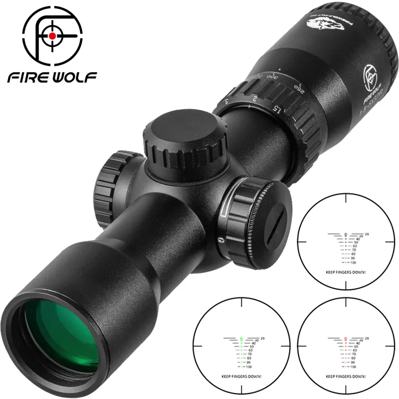 Fire Wolf 1.5-5x32 SCOPE IRG Crossbow Riflescope Red Dot Green Green Lower Langer