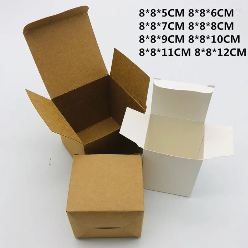 Emballage cadeau Kraft/emballage blanc boîte de papier 1000 PCS/LOT impression gratuite LOGO Monochrome pour Jerwlry/cosmétiques/savon