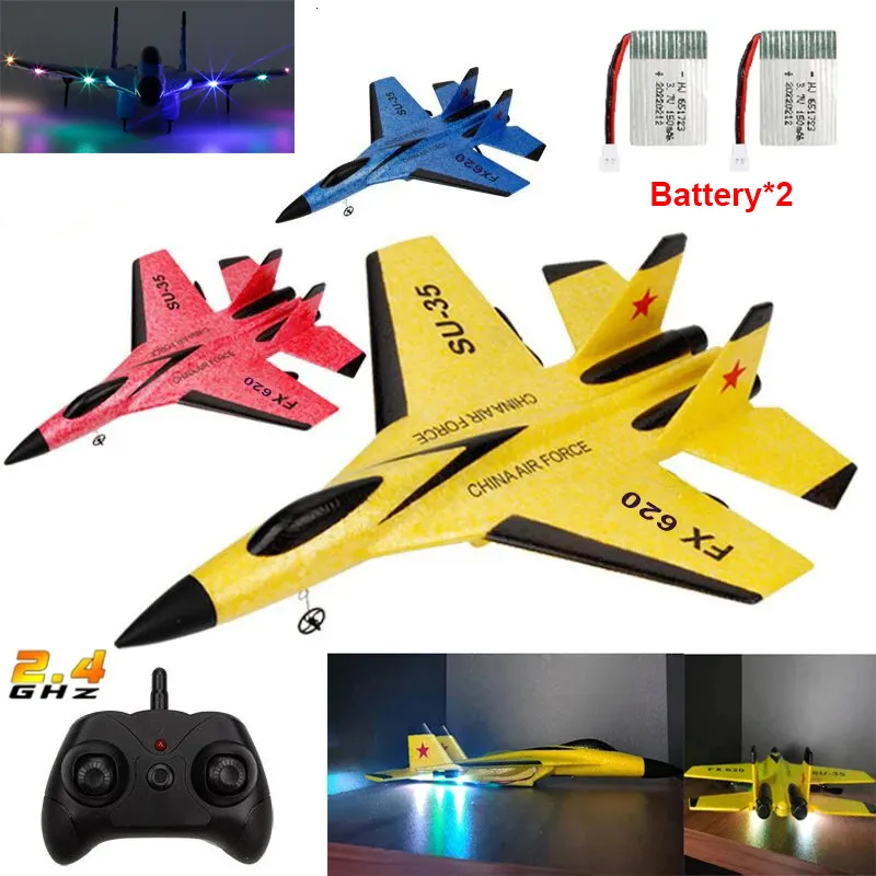 ElectricRC Aircraft SU-35 MIG350 RC Airplanes Remote Control Glider Fighter Hobby 2.4G RC Plane Drones Foam Aircraft Toys for Boy Kids Children Gift 230613