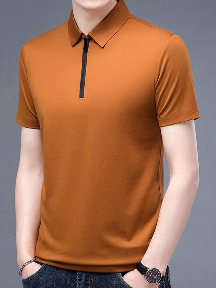Mens Polos GAAJ Brand Zip Up Polo Shirt Men Casual Business Tshirt Tops Regular Fit Tee Social Zipper Poloshirt Fashion Man T shirts 230614