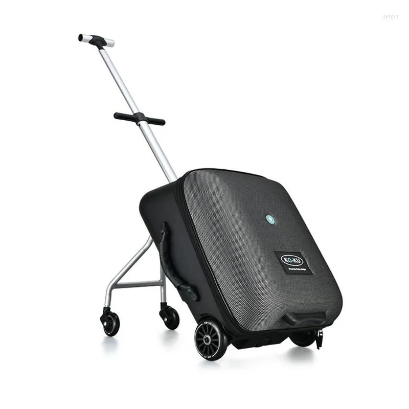 Suitcases Bagaż dziecięcy może usiąść na pokładzie torby kabiny Universal Wheel Trolley Travel Case Lazy Walk Ride z dziecięcą walizką