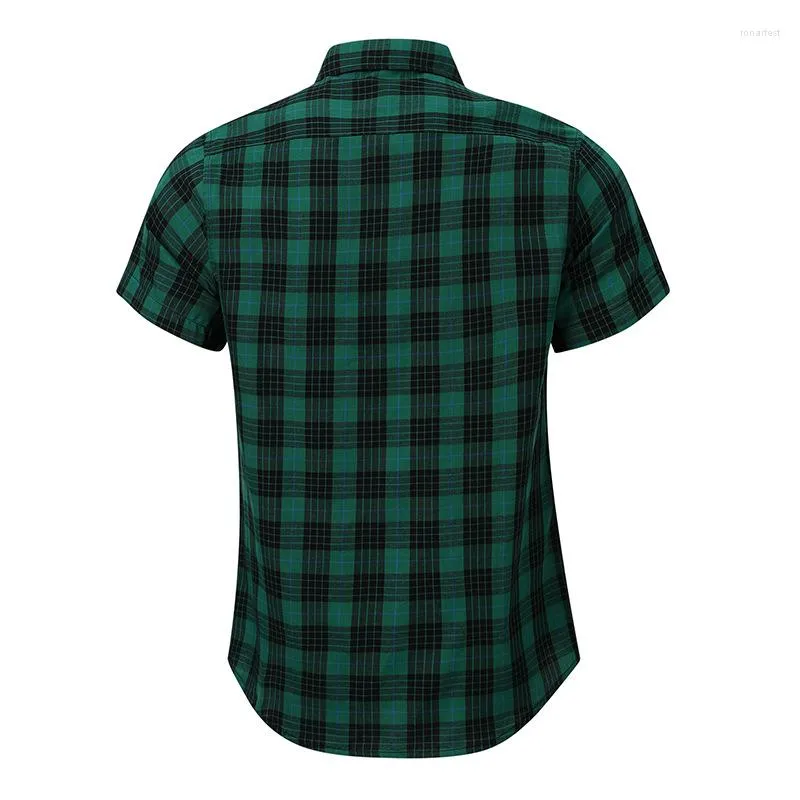 Camisa masculina verão 2023 moda xadrez camisa casual de manga