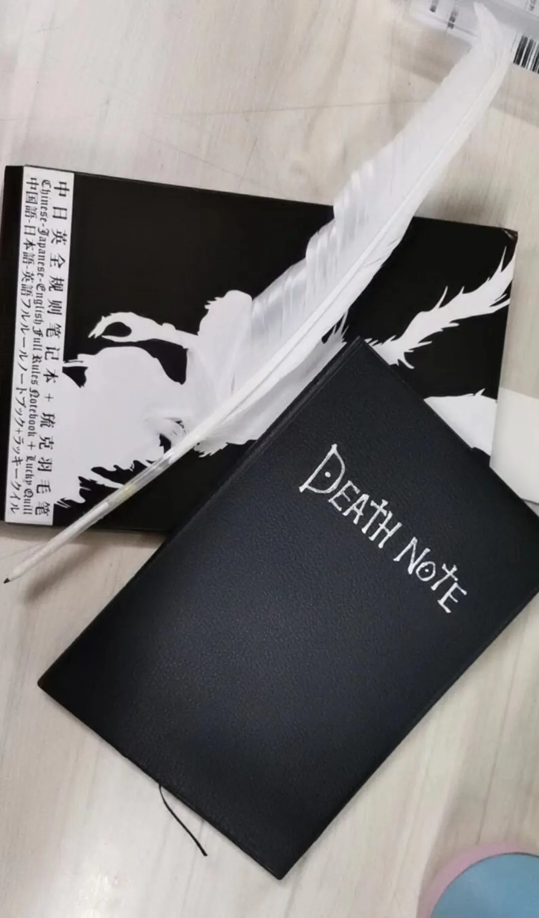 Wholesale Anime Death Note Notebook Set With Leather Case, Deathly Hallows Necklace, Feather Pen A5 Quality For Animation, Art, And Writing 230614 From Wai09, $8.17 | DHgate.Com Wholesale Anime Death Note Notebook Set With Leather Case, Deathly Hallows Necklace, Feather Pen A5 Quality For Animation, Art, And Writing 230614 From Wai09, $8.17 | DHgate.Com