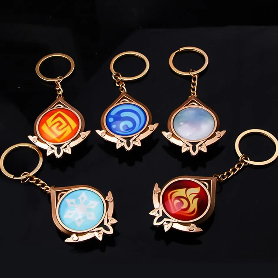 Joyería de modaLlaveros Anime Llavero Genshin Elemento de impacto Visión God39s Ojo Luminoso Inazuma Accesorios Bolsa Colgante Llave 8072421