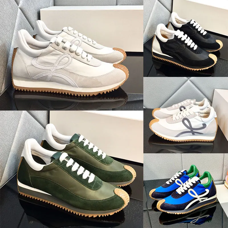 Luxurys Designer Flow Runner Sneaker Donne popolari Outdoors Travel Simpasti di scarpe casual in pelle scamosciata morbida uomo Scarpe sportive di design spagnolo Honey Non slitta