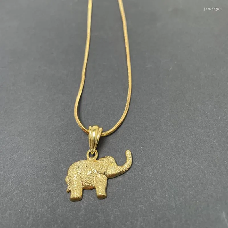 Pendant Necklaces Korea Gold Plating Necklace Elephant For Women Lucky Jewelry Gift_voghion.com