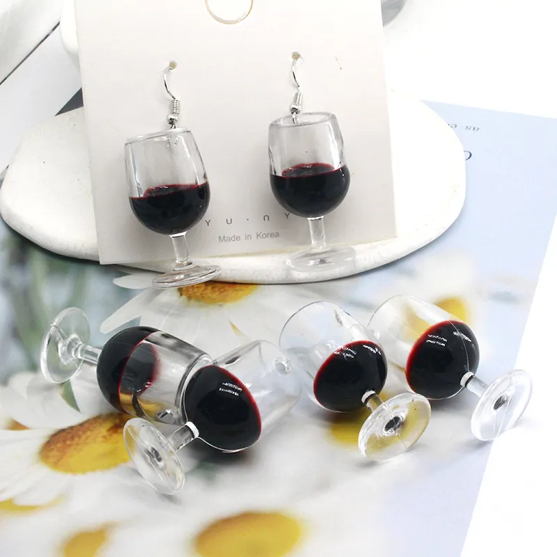 Charms Big Red Wine Glass Earring 3D Craft Miniature Drink Bottle Pendant For Keychain Necklace Diy Jewelry Make D174 Drop Delivery Smta4