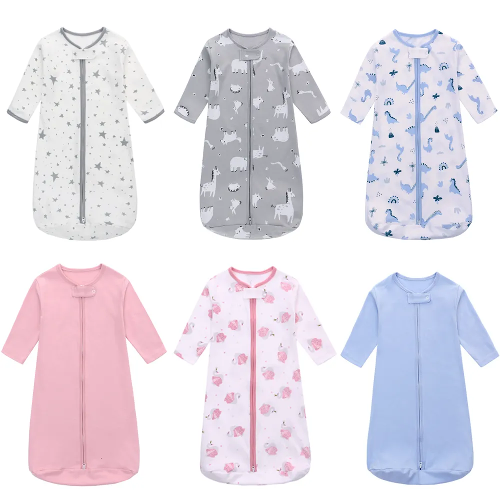 Sacos de dormir de algodão para bebê de manga comprida para crianças pijamas antichute para bebês nascidos envelope saco de dormir roupa de cama 09M 230613