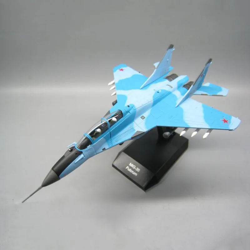 طائرة Modle 1100 مقياس Russia Fulcrum MIG-35 Airplane Airplane Fighter Toys Kids For Display عرض مجموعات 230613