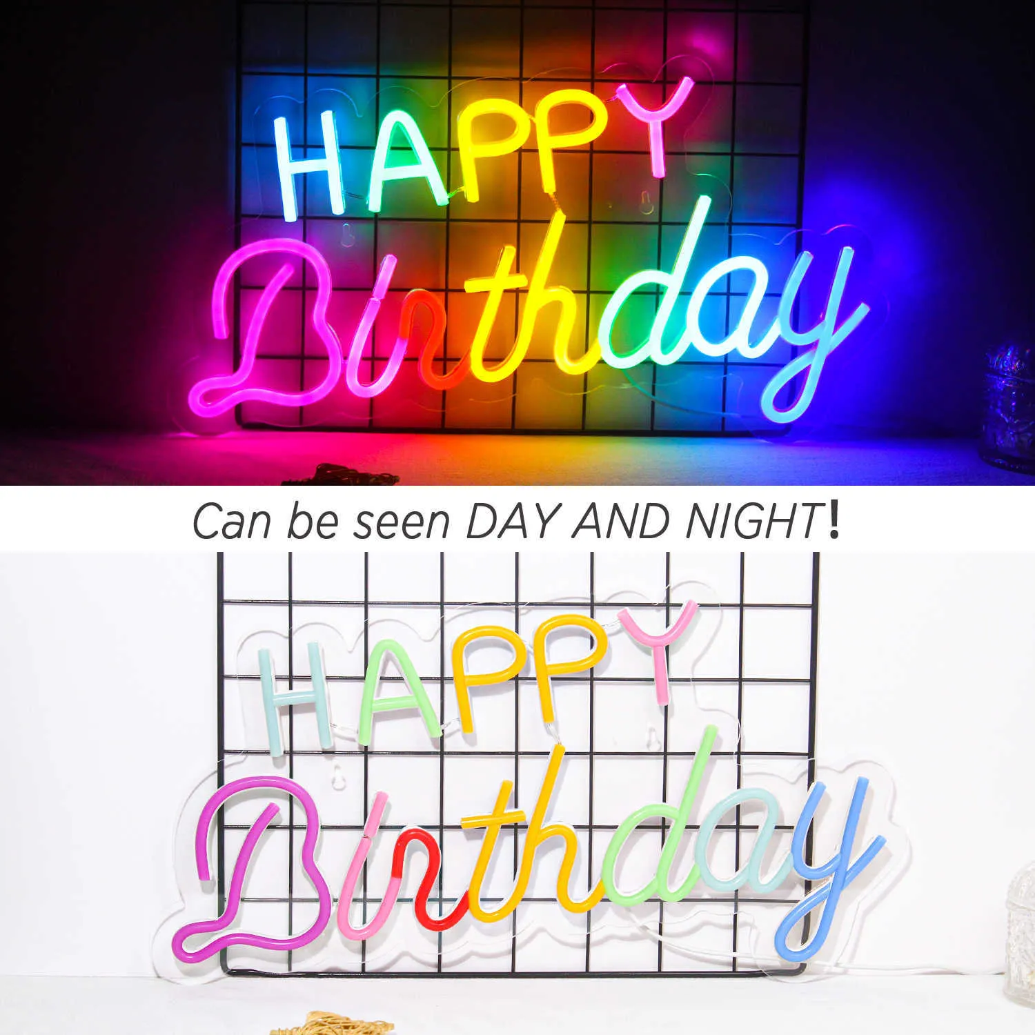 LED Neon Sign Happy Birthday Led Neon Sign Custom Color Night Light Sign For  Birthday Hotel Home Decor Hanging Neon Light R230613 From Us_connecticut,  $39.78