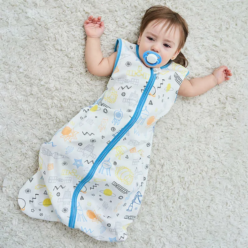 Baby Sleeping Bag Breathable Cotton Wearable Blanket Summer Vest Sleeping Bag for Boys and Girls Bedding Set