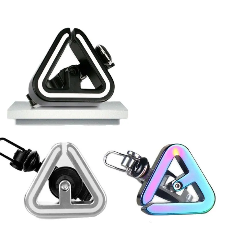 Klaxons de vélo VTT Creative Cloche de vélo Cloches colorées Pignon fixe Triangle Louly Cuivre Cloche Clip Anneau Corne commémorative Accessoires de vélo 230614