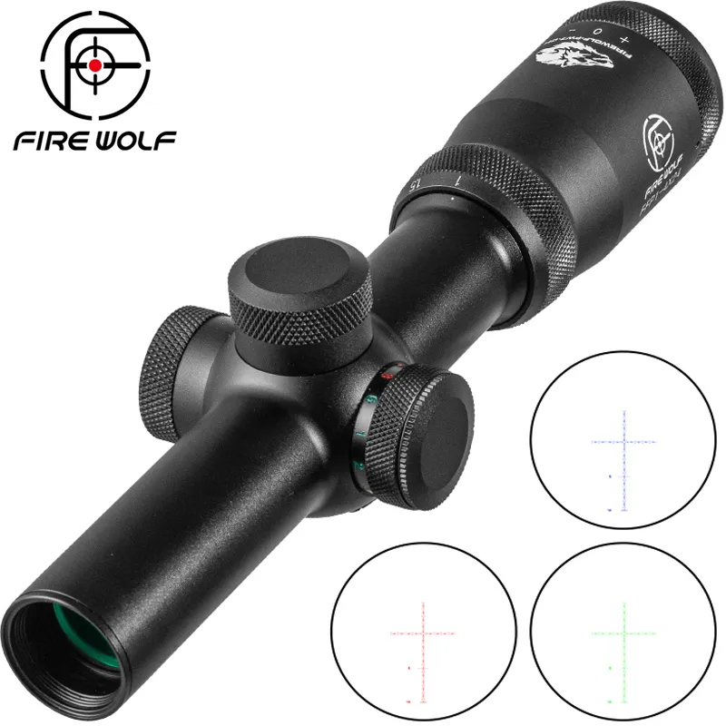 Fire Wolf 1-4x24 E FFP Arbalet Hunting 조밀 한 Spot Sight Airsoft Pistola Rifle Scope Riflescope