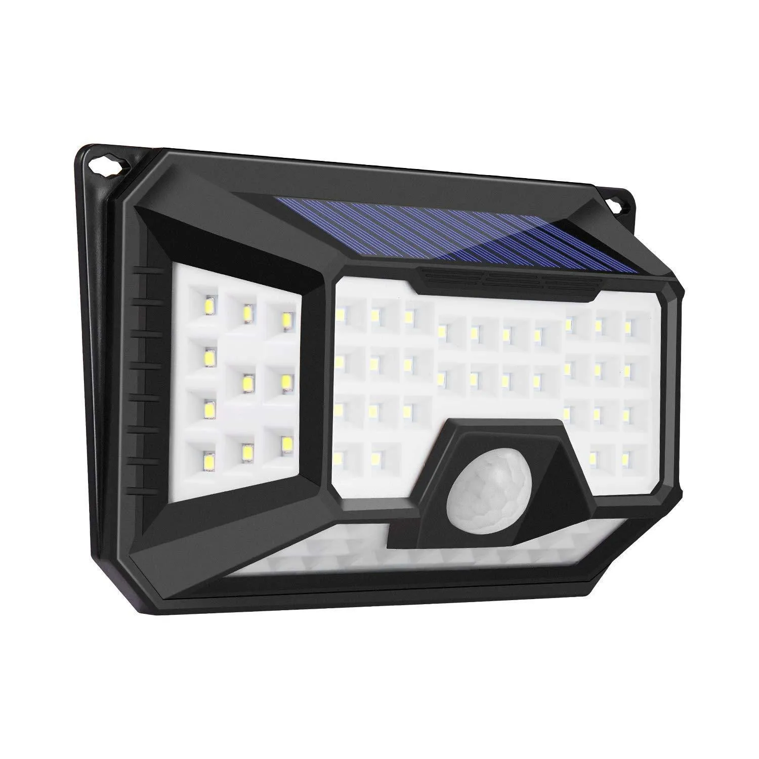 Luz de seguridad solar para exteriores 109LED, ángulo de emisión amplio, luz inteligente con sensor de movimiento humano para jardín, patio, granero, balcón, pasillo, cenador