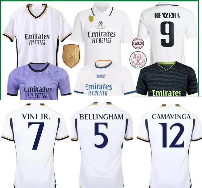 5 Bellingham 23-24 Home Away Soccer Jerseys 21 Brahim 7 Vini Jr. Courtois Alaba Tchouameni Kroos Camavinga Индивидуальные футбольные вершины Тайский качественный магазин Yakuda