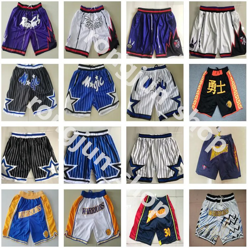 2023 Team Basketball Shorts Just Don Wear Sport Pant med Pocket dragkedja Sweatpants Hip Pop Blue White Black Purple Green Red Man Stitched Size S-XXL