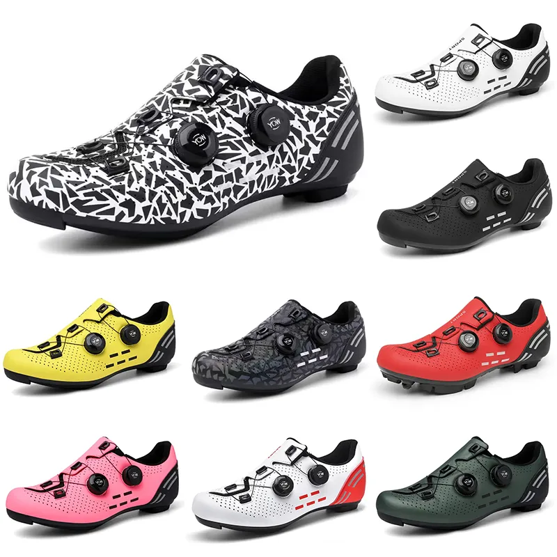 2023 Multicolored cycling lock low shoes men Black Red White Grey Green Yellow Pink mens trainers sports sneakers outdoor color9