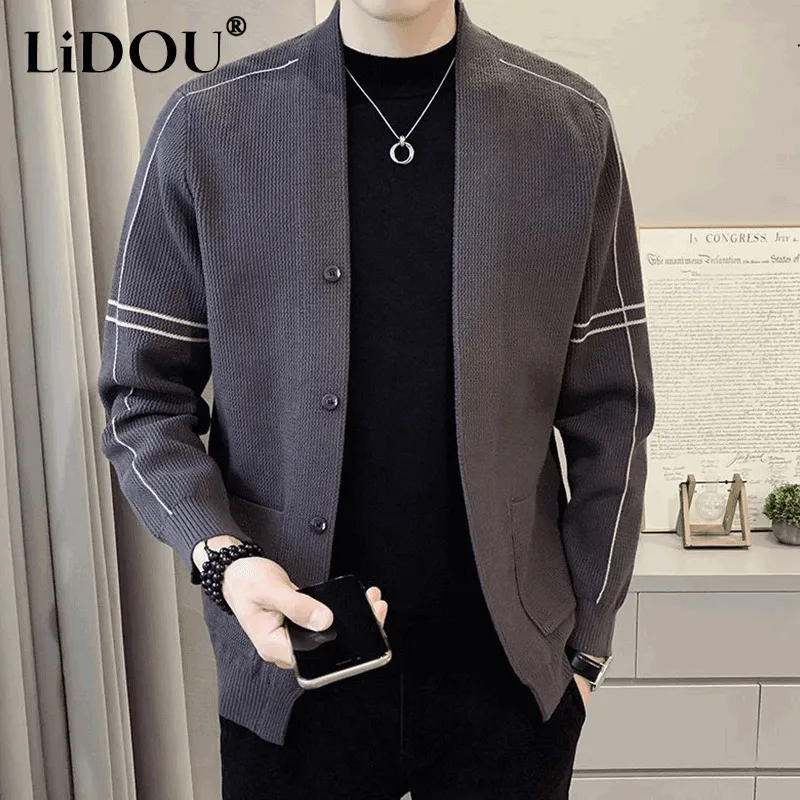 Men's Sweaters Autumn Winter Fashion Temperament Simple Korean Sweater Man Gentle Knitwear Solid Color Loose Male Tops Streetwear Clothes 230615