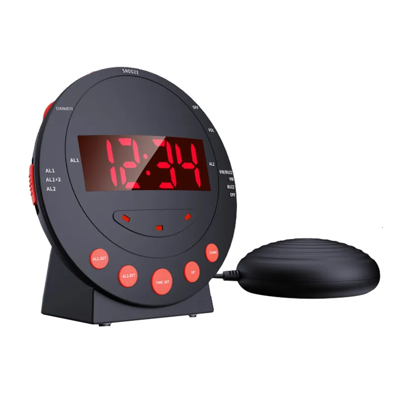 Desk Table Clocks 3in1 Vibrating Alarm Flashing Light LED Alarm Clock