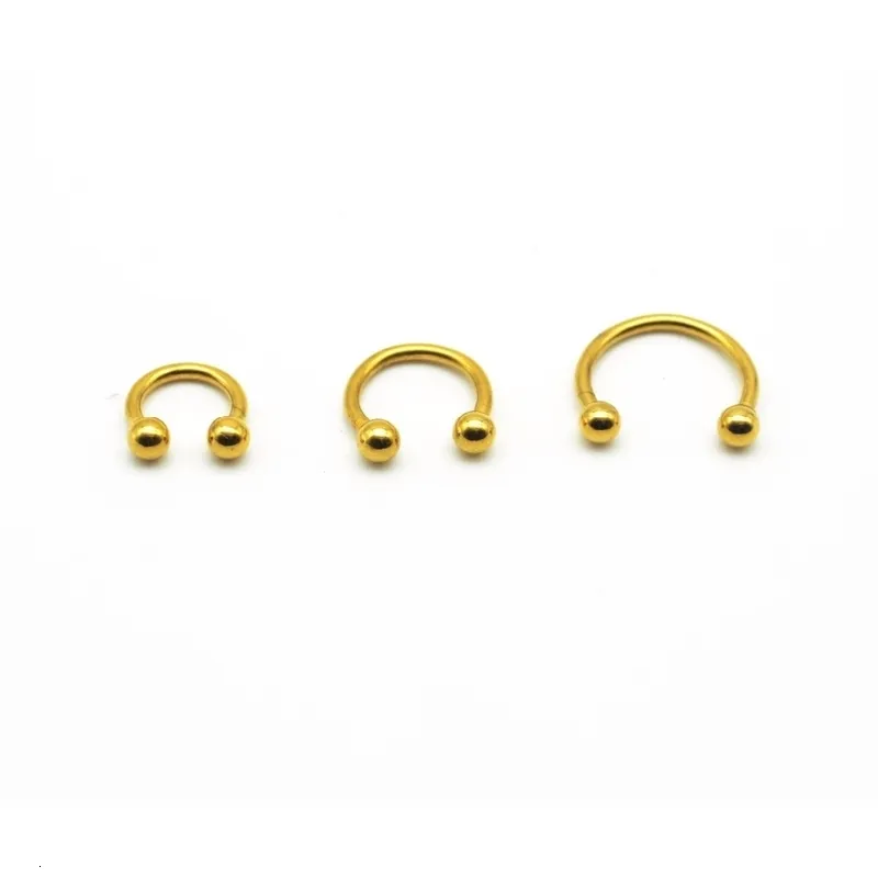 Labret Lippenpiercing-Schmuck 316L Stahl Hufeisen Nase Ohr Hoop Ring Augenbraue Universal Vakuumbeschichtung 16G Körper 230614