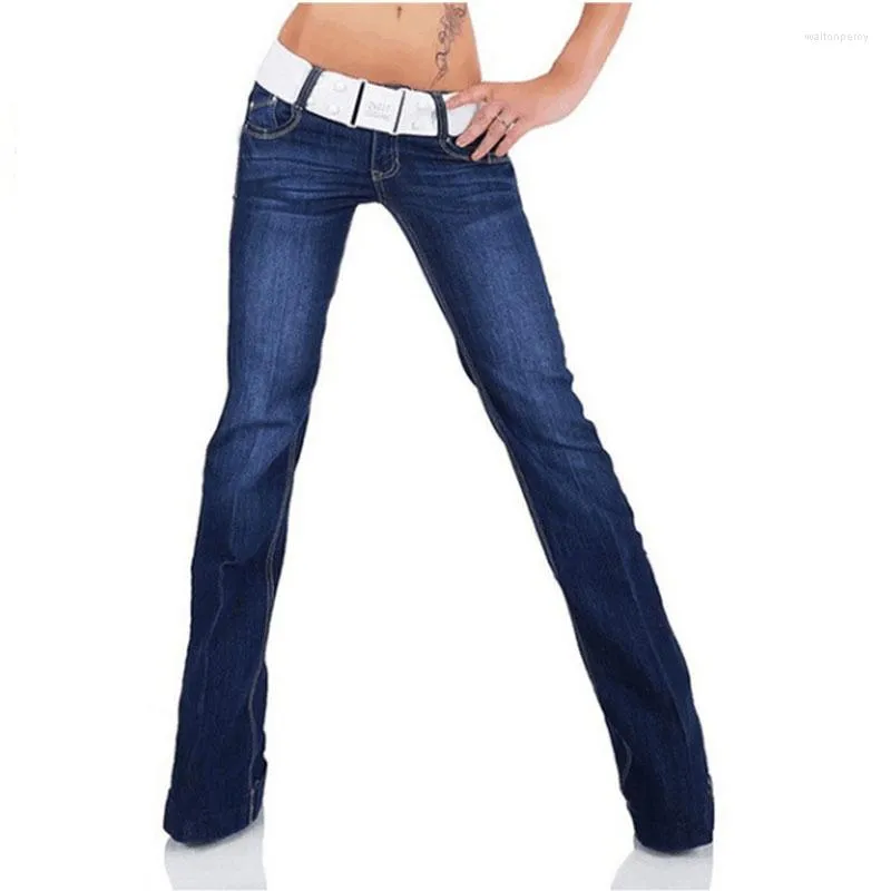 Jeans Feminino Calças Femininas de Verão Finas Cintura Alta Esticadas Pernas Largas Calças Femininas Casual Conforto Calças Denim Soltas Escuras Mom 6153