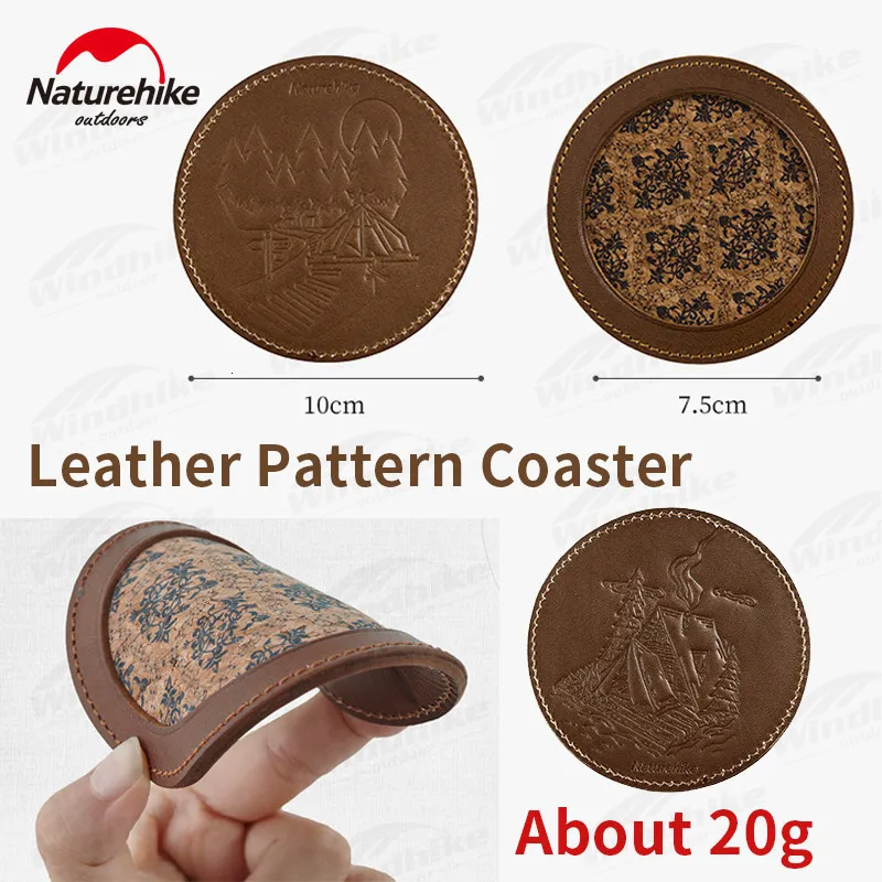 Hand Tools Portable Leather er Picnic Camping Home NonSlip Heat Insulation Drink Coffee Tea Retro Cup Mat Ultralight 20g 230614