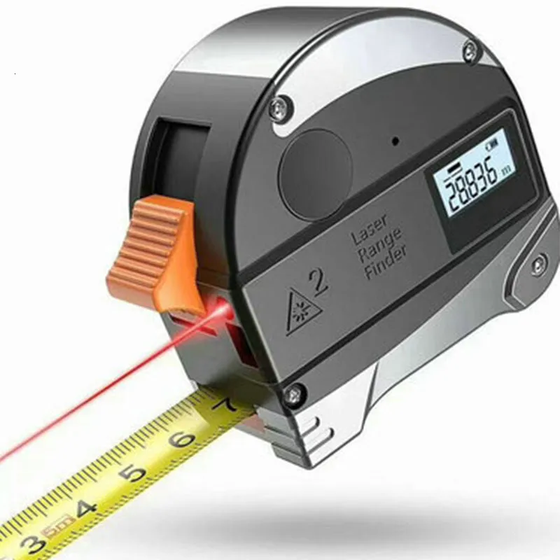 Tape Measures 40M Laser Measuring Tape Retractable Digital Electronic Roulette Stainless Tape Measure Multi Angle Measuring Tool 230615