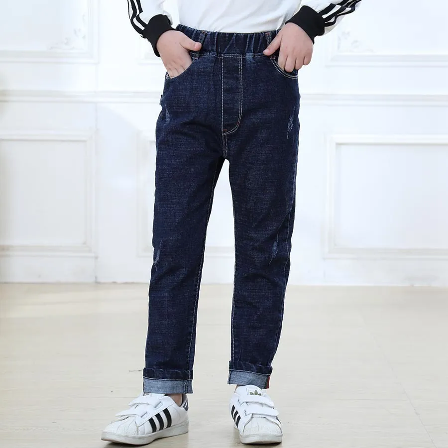 Jeans Sheecute Bahar Sonbahar Erkek Kot Kot Düzenli Uyum Stretch Düz Pantolon Çocuklar Elastik Bel Pant JCH8802 230614