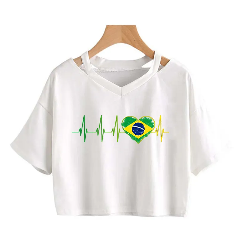 T Shirt Femme Drapeau Brésilien Brésil Coeur Imprimé Graphique T Shirt  Harajuku T Shirts Sexy Haut Court Y2k Vêtements Esthétiques 230615 Du 9,17  € | DHgate