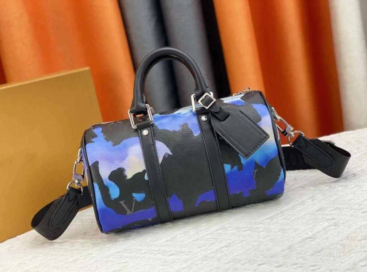 Håll bandouliere alla 25 snabba axelväskor män messenger graffiti tryck färgblock luxurys designer handväskor kvinnor crossbody väskor äkta läder handväska plånbok