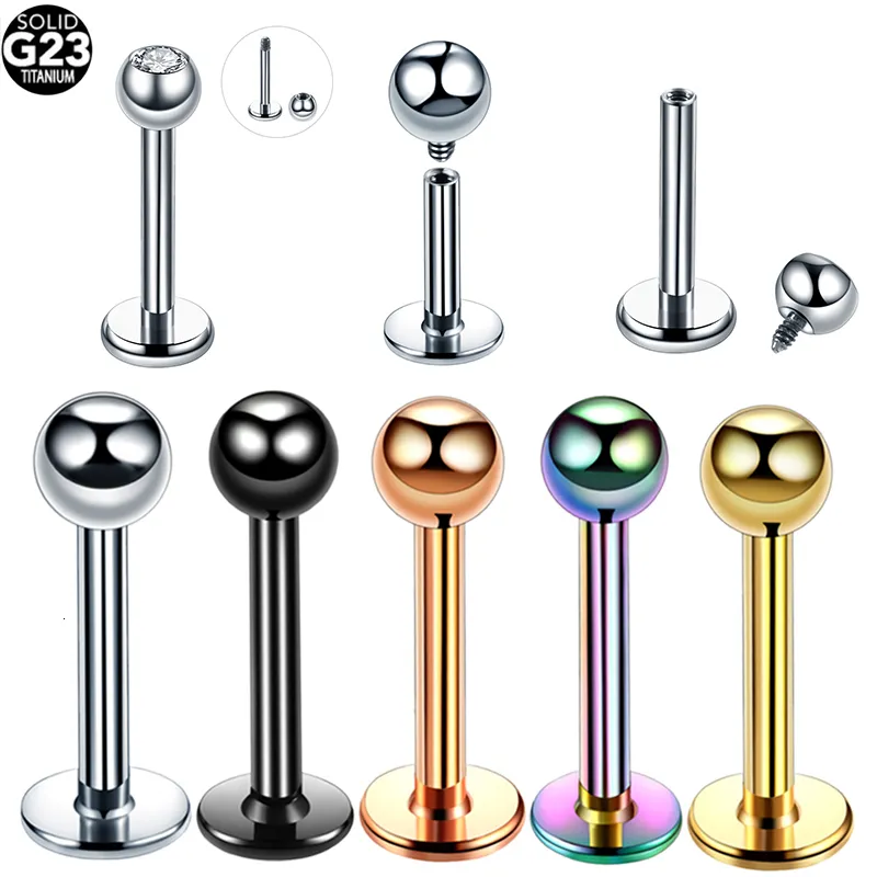 Labret Lip Piercing Jewelry 50pcslot Оптовая ASTM 36 Стажи для хряща хрящ с спиралью раковины.