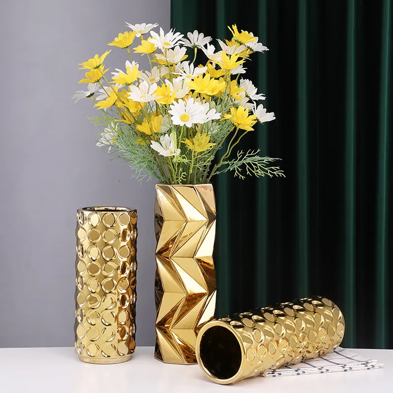 Vases Modern simple light luxury ceramic vase hydroponic flower ware home accessories living room decoration arrangement ornaments 230614