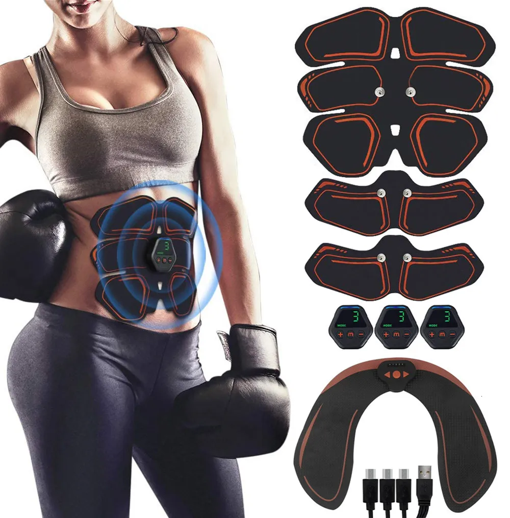 Core Abdominal Trainers Drop EMS Muscle Stimulator Hip Trainer Toner USB ABS Fitness Training Gear Machine Hem Gym Body Slimming 230614