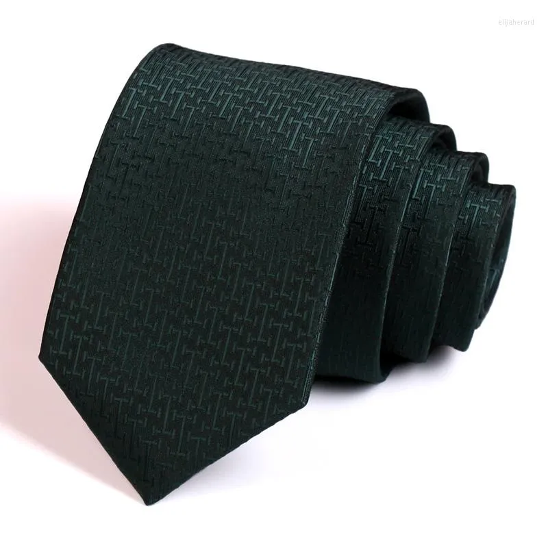 Papillon 2023 Design Gentleman Business Cravatta di alta qualità Verde scuro 7CM Per uomo Completo da lavoro Cravatta con confezione regalo