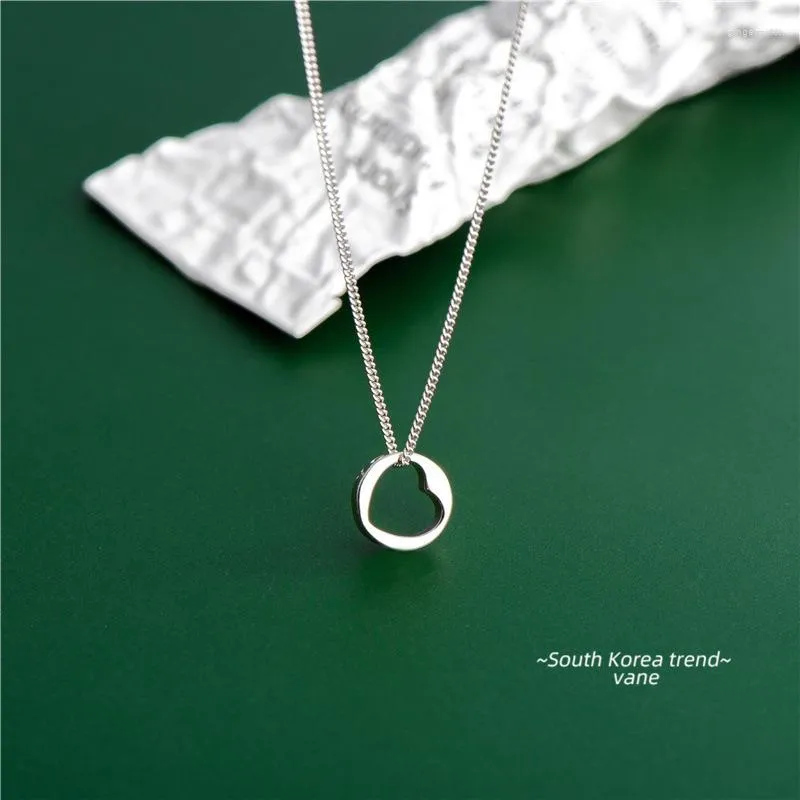 Chaînes 925 Sterling Silver Collier Pendentif Pour Femmes Coeur Creux Lettrage Bijoux De Haute Qualité
