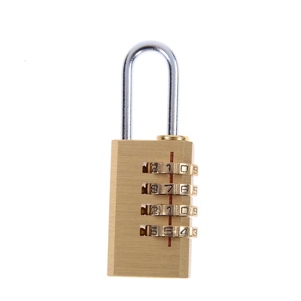 Door Locks 1pc Brass Mini 4 Digits Number Password Code Lock Combination Padlock Pad Lock Resettable for Travelling Bag Door 6cmx2cmx1cm 230614