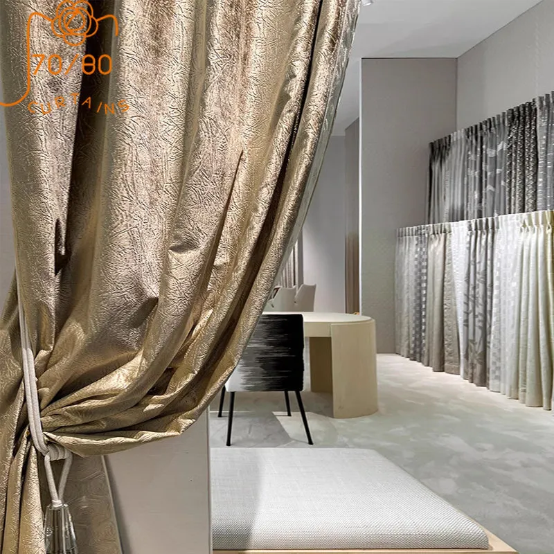 Cortina personalizada de tecido de veludo diamante textura de ouro jacquard cortinas de sombreamento engrossado para sala de estar quarto villa janela alta 230615