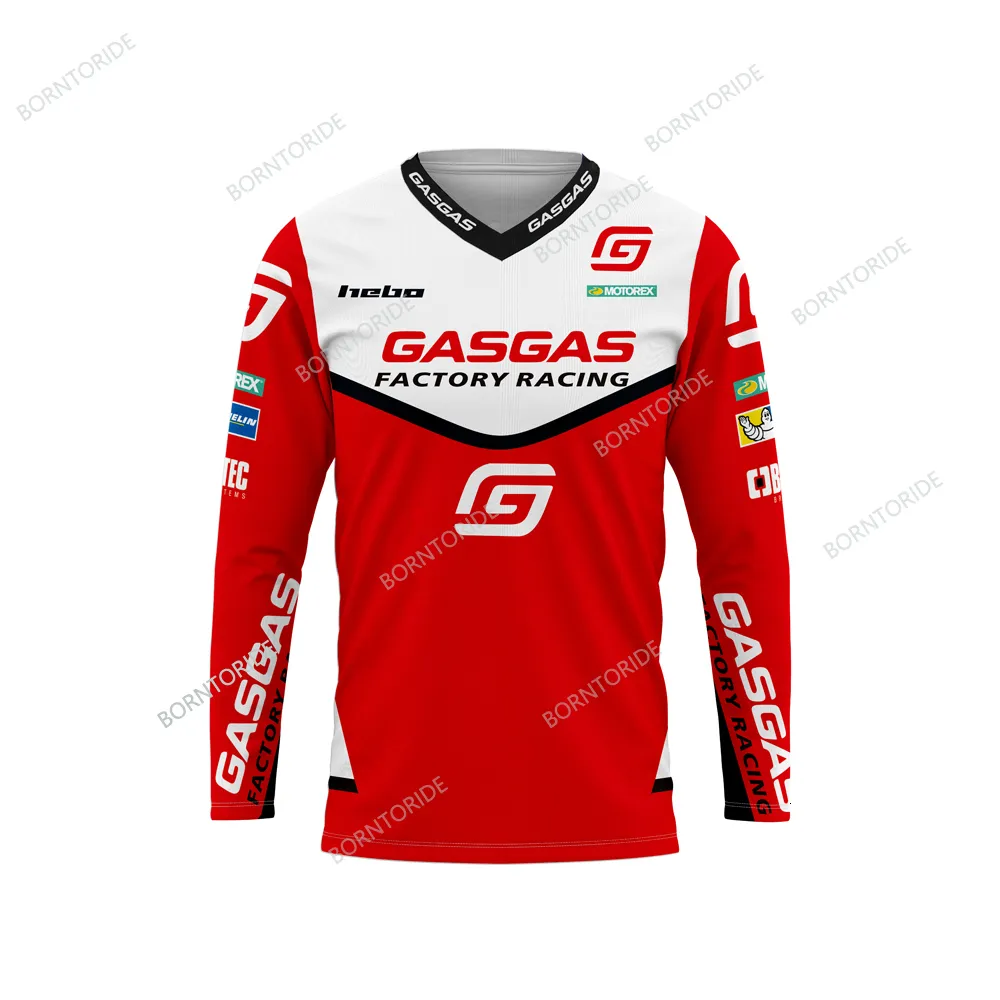 Chemises de cyclisme Hauts VTT GasGas Enduro Moto VTT Équipe Descente Jersey Offroad DH MX Vélo Locomotive Chemises Cross Country Mountain 230614