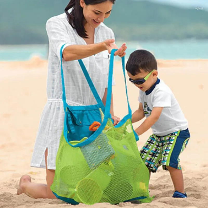 Storage Bags Outdoor Beach Mesh Bag Portable Shell Large Capacity Sundries Clothes Towel Organiser Children Baby Toy