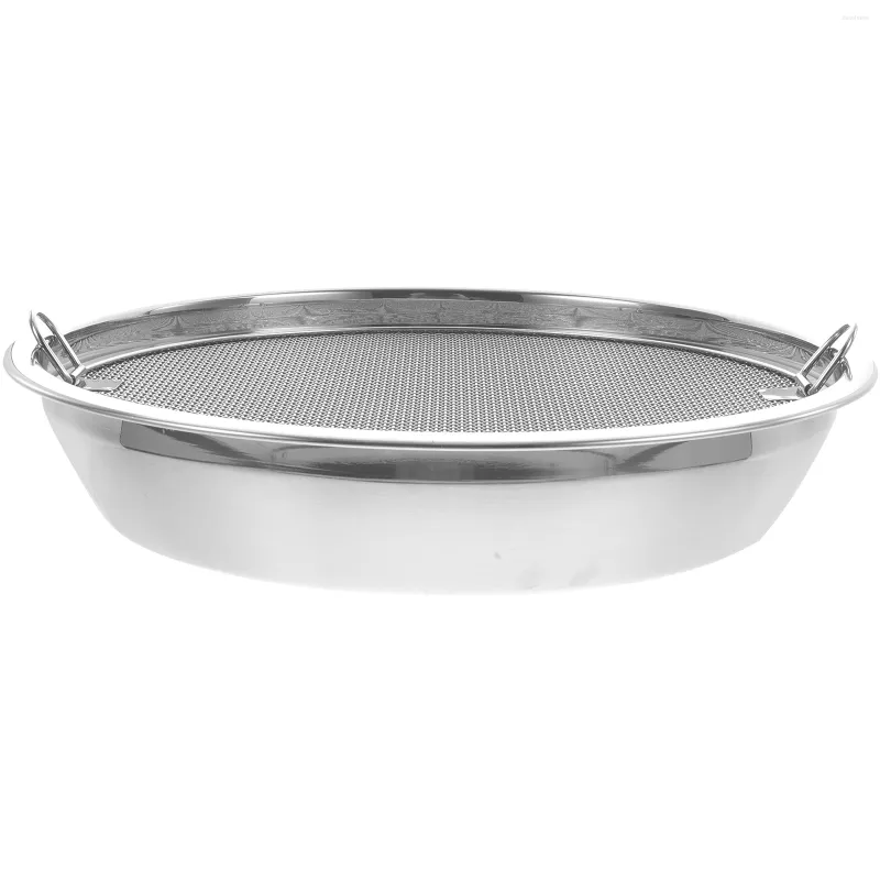 Set di stoviglie in acciaio inox con filtro in padella per pollo fritto piatto da portata rete da forno patatine fritte multiuso stoccaggio domestico spesso