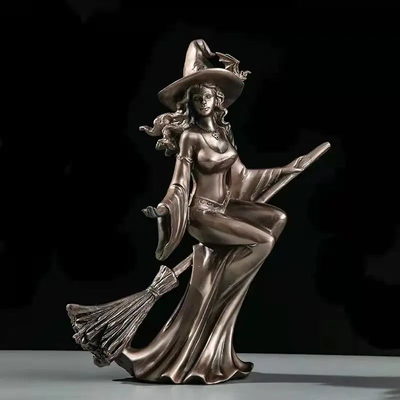 Dekorativa föremål Figurer Harts Personlighet Witch Statue Nordic Minimalist Handmade Crafts Home Decor Ornament Office Decoration Figuringåvor 230614