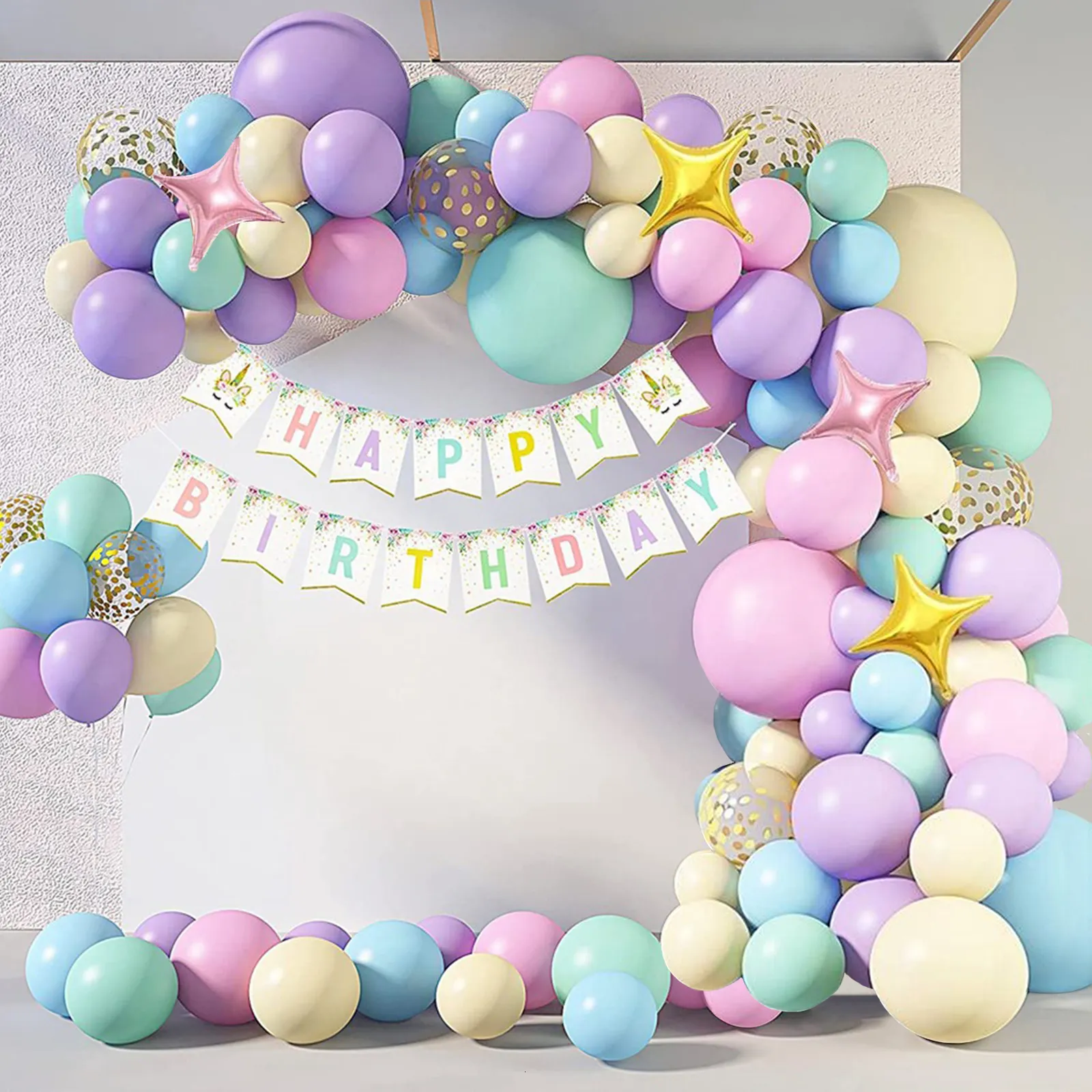 Pastel Rainbow Balloon Arch (JE)